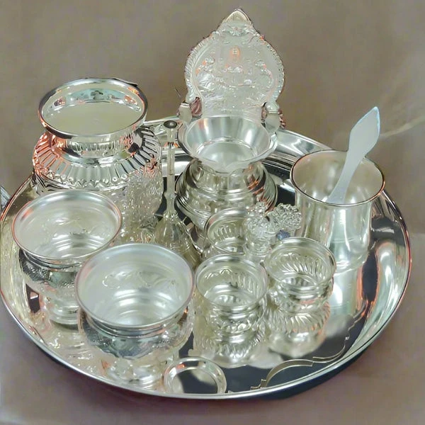 Pure German Silver pooja set